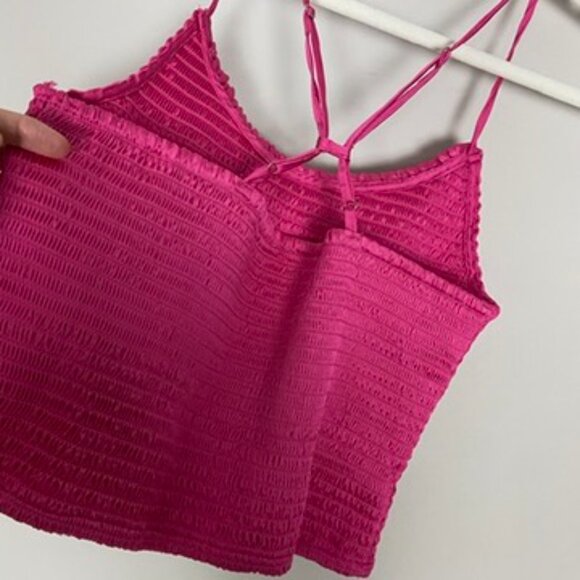 Free People Right On Time Cami Intimately Pink Sleeveless Tank Top Smocked - Picture 3 of 5